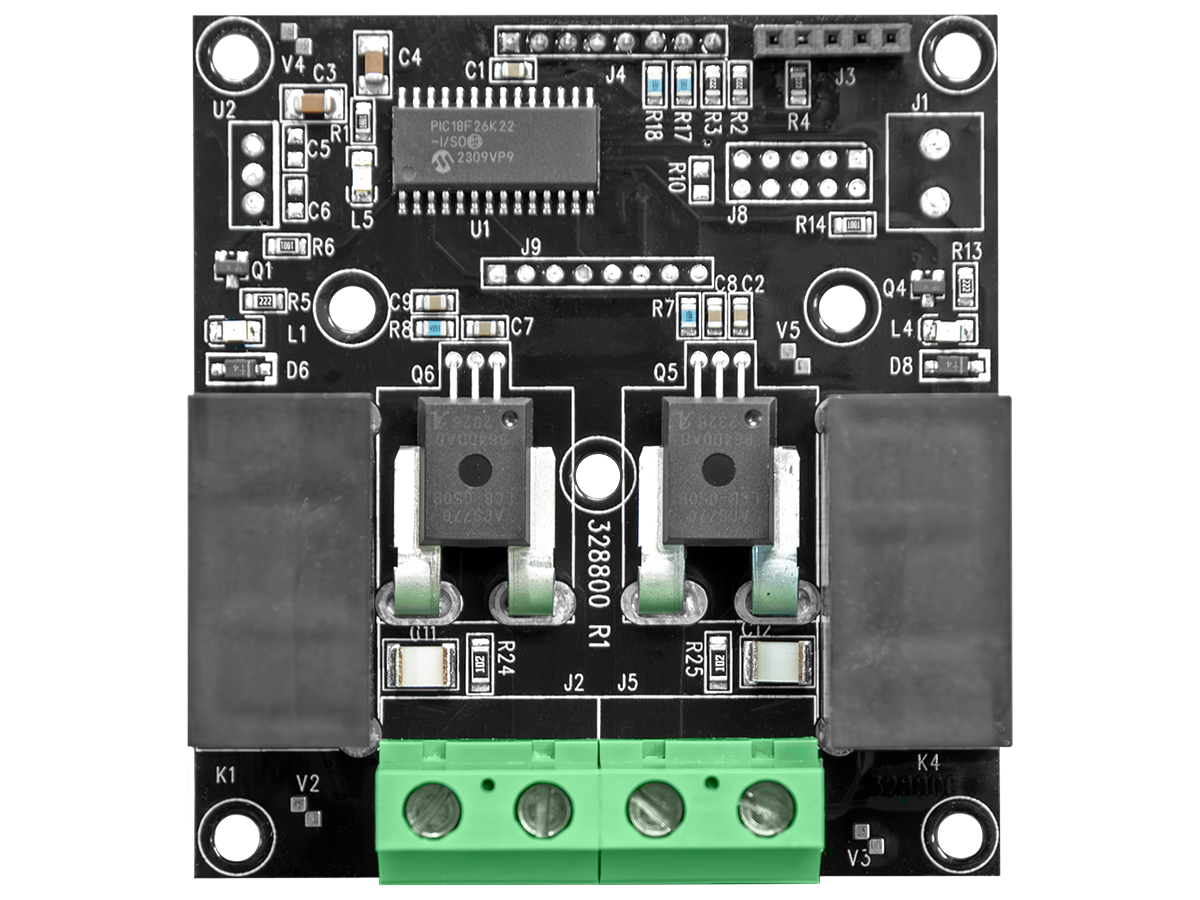 Front view of the RM-2 Smart Module, with two high-capacity current detection relays.